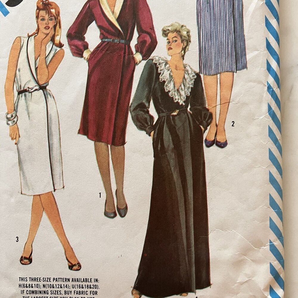 Simplicity 6208 V Neck Wrap Dress Pockets Collar Misses Sz 16 18 20 Pattern Cut - Picture 5 of 9